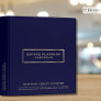 Navy Blue and Gold Estate Planning Documents 3 Ring Binder