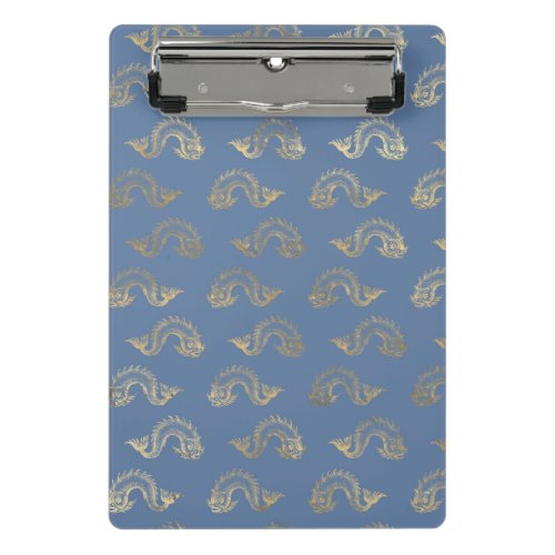 Navy Blue and Gold Fish design Mini Clipboard