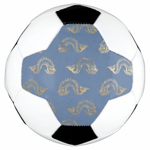 Navy Blue and Gold Fish design Soccer Ball