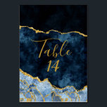 Navy Blue and Gold Foil Agate Marble Wedding Table Number<br><div class="desc">Navy Blue & Gold Foil Watercolor Marble Agate Gilded Geode Design,  with Modern and Script fonts. Trendy and Chic Wedding or any event Table numbers! ~ Check my shop to see the entire wedding suite for this design!</div>