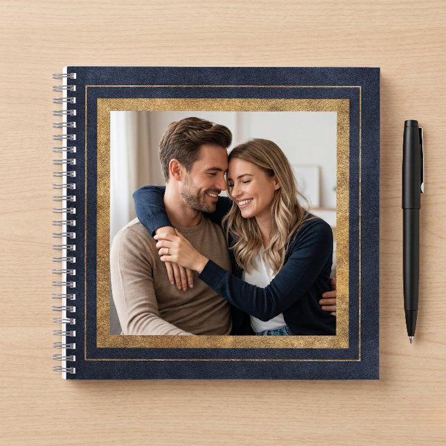 Navy Blue and Gold Frame Photo Notebook (Creator Uploaded)