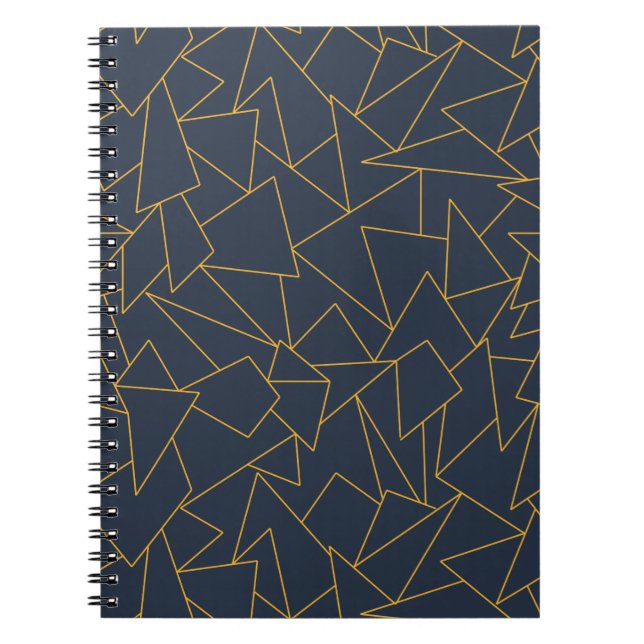 Navy blue and gold geometric notebook (Front)