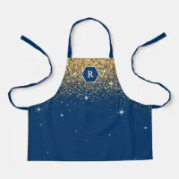 Blue Yellow and White Hexagon Pattern outlet Full Apron