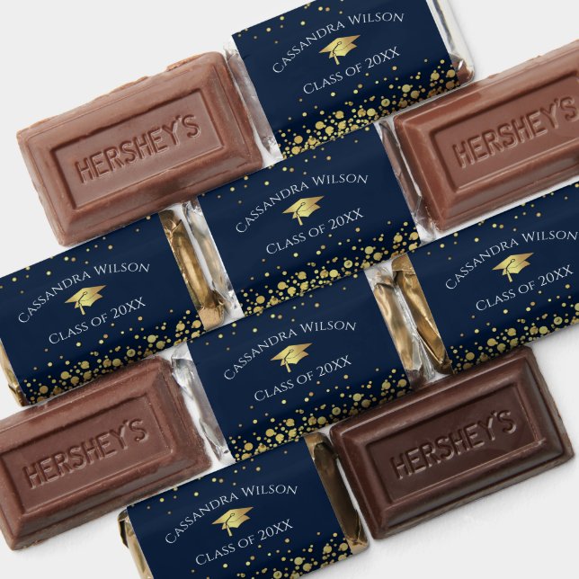 Navy Blue and Gold Graduation Hershey's Miniatures (Assorted)