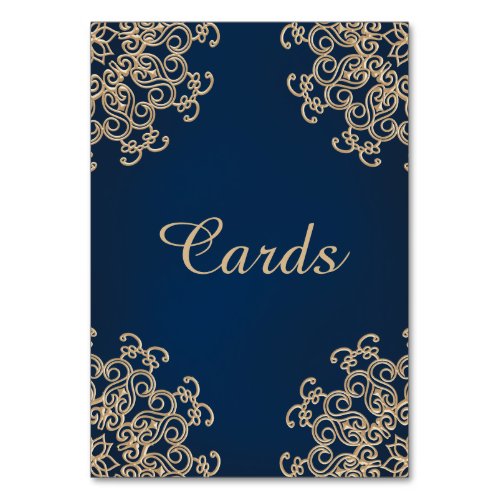 Navy Blue and Gold Indian Style Card