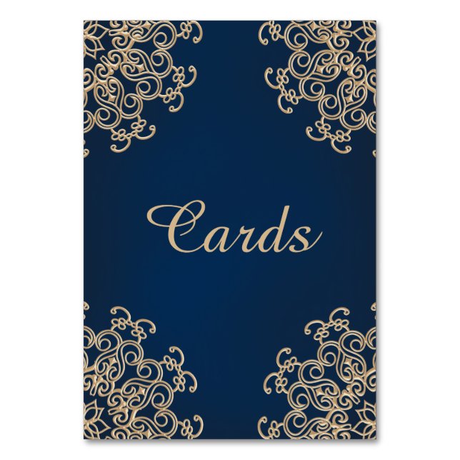 Navy Blue and Gold Indian Style Card (Front)