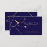 Navy Blue And Gold Kintsugi Professional Business Card at Zazzle