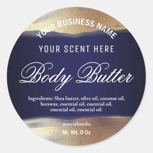 Navy Blue And Gold Labels