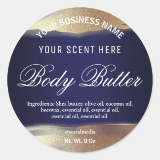 Navy Blue And Gold Labels