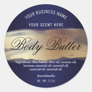 Navy Blue And Gold Labels