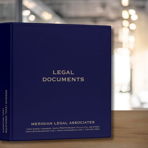 Navy Blue and Gold Legal Documents Binder
