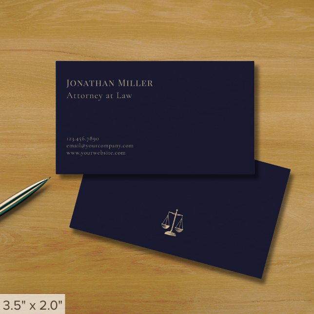 Navy Blue and Gold Legal Services Business Card (Creator Uploaded)