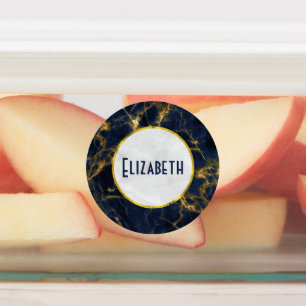 Navy Blue and Gold Marble Modern Stylish Labels