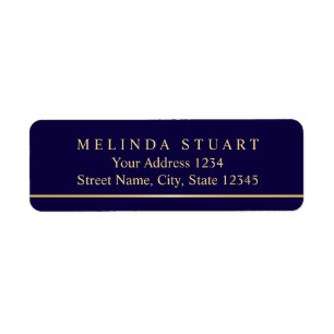 Navy Blue and Gold Modern Elegant Label