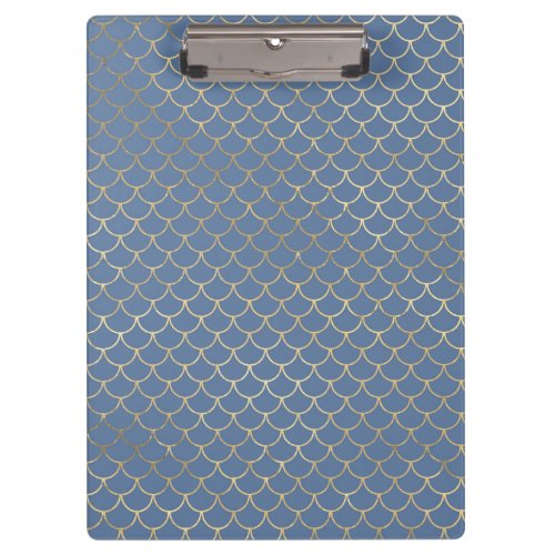 Navy Blue and Gold Scale design Clipboard