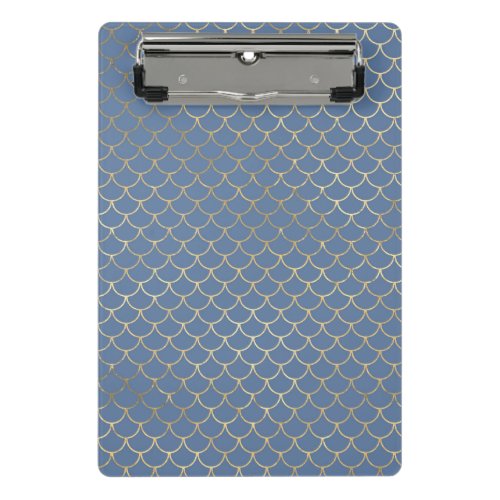 Navy Blue and Gold Scale design Mini Clipboard