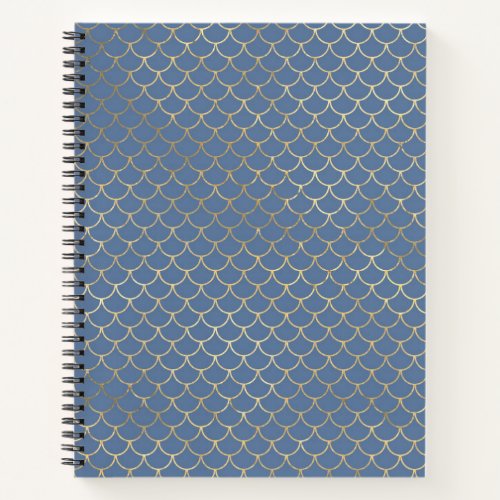 Navy Blue and Gold Scale design Notebook