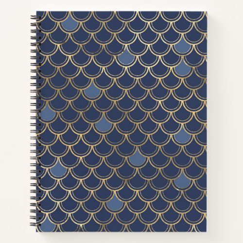 Navy Blue and Gold Scale design Notebook