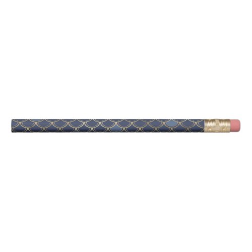 Navy Blue and Gold Scale design Pencil