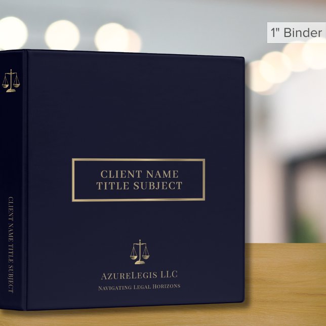 Navy Blue and Gold Scales of Justice Logo 3 Ring Binder (Creator Uploaded)