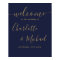 Navy Blue And Gold Script Wedding Welcome Sign