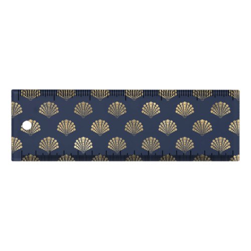 Navy Blue and Gold Shell design Ruler
