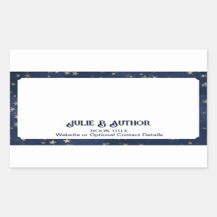 Navy Blue and Gold Starry Author Book Plate