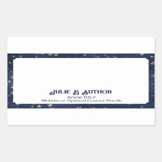 Navy Blue and Gold Starry Author Book Plate