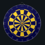 Navy Blue and Gold Team Colors Dartboard and Darts<br><div class="desc">Awesome team colors navy blue and gold (yellow) dartboard with darts for your dorm room,  game room,  coach's office,  or man cave! Fun sports decor for any sports fan cheering on the navy blue and gold! A great gift for your boyfriend,  husband,  son,  or dad!</div>