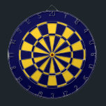 Navy Blue and Gold Team Colors Dartboard and Darts<br><div class="desc">Awesome team colors navy blue and gold (yellow) dartboard with darts for your dorm room,  game room,  coach's office,  or man cave! Fun sports decor for any sports fan cheering on the navy blue and gold! A great gift for your boyfriend,  husband,  son,  or dad!</div>