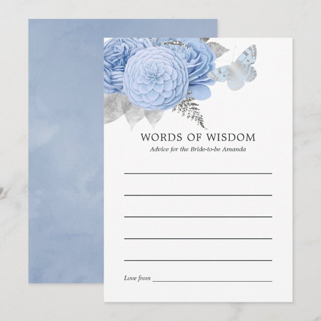 Navy Blue and Gold Vintage Bridal Shower Invitation (Front/Back)