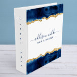 Navy Blue And Gold Watercolor Client Business 3 Ring Binder<br><div class="desc">Navy Blue And Gold Watercolor Client Business 3 ring binder. Elegant Navy Blue And Gold geometric hand lettered style calligraphy script professional business design. Perfect for makeup artists,  hair stylists,  cosmetologists,  and more!</div>