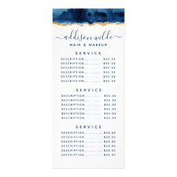 Navy Blue And Gold Watercolor Rack Card