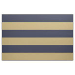 Navy Blue and Gold Wide Stripes Large Scale Fabric