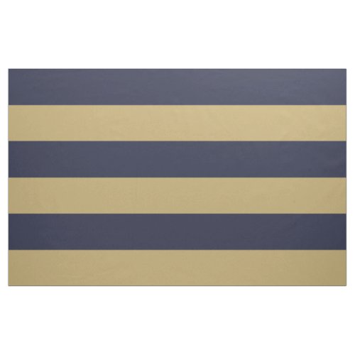 Navy Blue and Gold Wide Stripes Large Scale Fabric