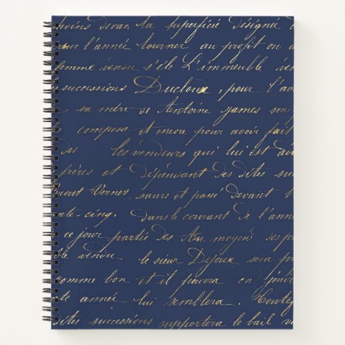 Navy Blue and Gold Words design Notebook