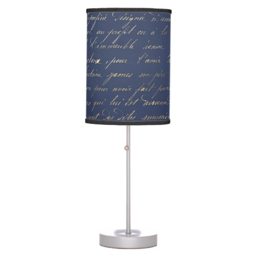 Navy Blue and Gold Words design Table Lamp