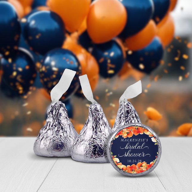 Navy Blue and Golden Poppy Bridal Shower Hershey®'s Kisses® (Navy Blue and Golden Poppy Bridal Shower Hershey's Kisses)