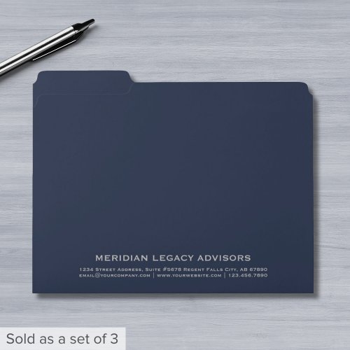 Navy Blue and Gray Business File Folder