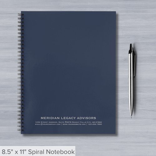 Navy Blue and Gray Business Spiral Notebook