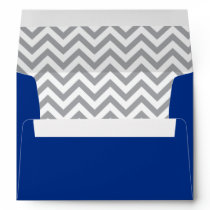 Navy Blue and Gray Chevron Return Address Envelope
