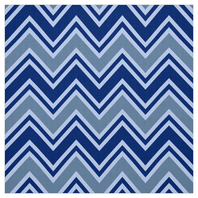 Navy Blue and Gray Chevron Upholstery Fabric (Swatch)