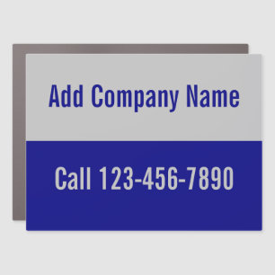 Navy Blue and Gray Create Your Own Mobile Ad Car Magnet