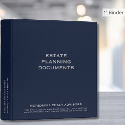 Navy Blue and Gray Estate Planning 3-Ring Binder