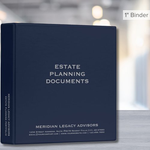 Navy Blue and Gray Estate Planning 3_Ring Binder