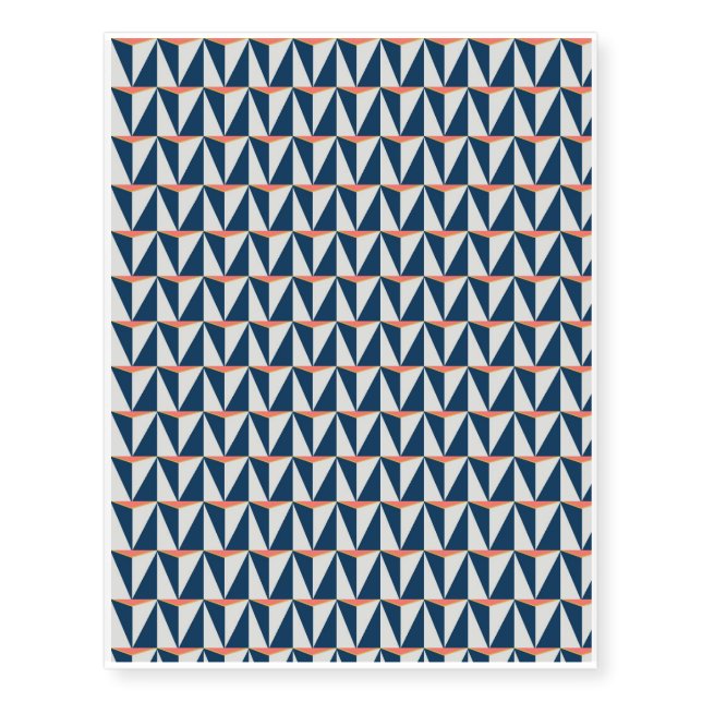 Navy Blue and Gray Geometric Temporary Tattoos (Front)