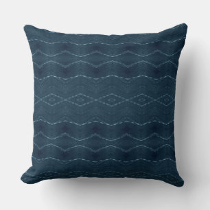 Navy Blue And Gray Throw Pillow