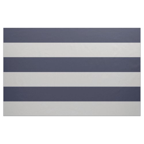 Navy Blue and Gray Wide Stripes Large Scale Fabric