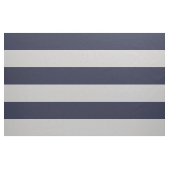 Navy Blue and Gray Wide Stripes Large Scale Fabric (Yard)
