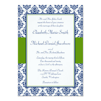 Blue Wedding Invitations Invites At Invitesweddings Com Navy Blue And Green Damask Wedding Invitations